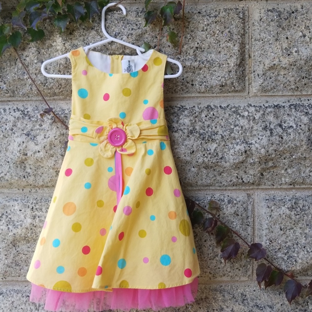 Yellow spotted party dress
